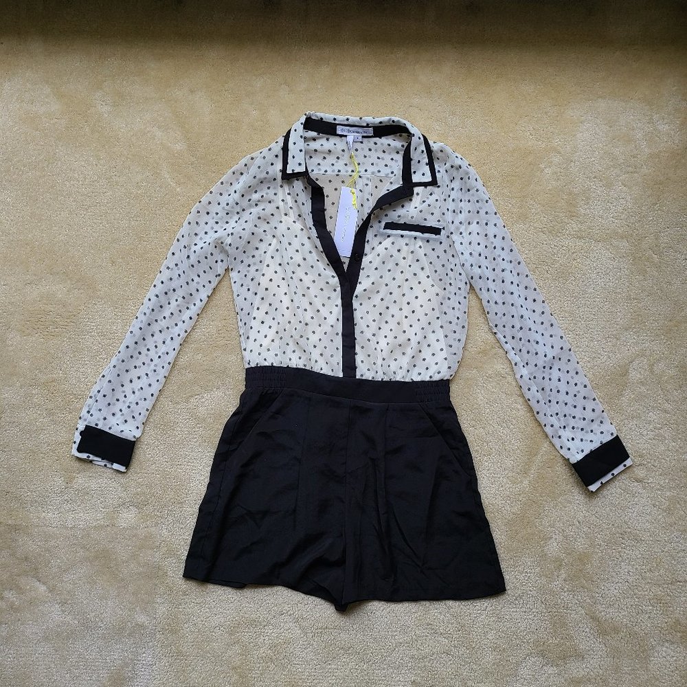 NWT BCBGeneration Romper Black and White Size Small